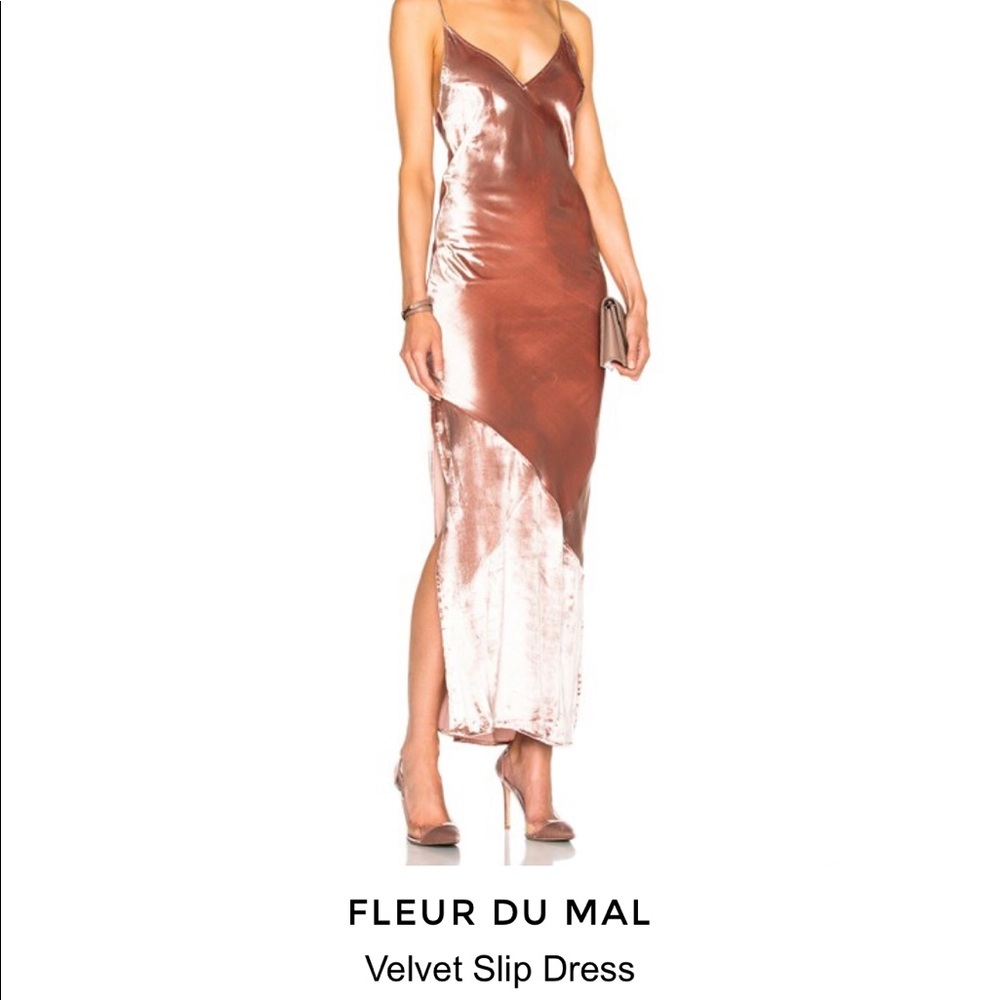 Fleur du Mal velvet slip dress 0 new